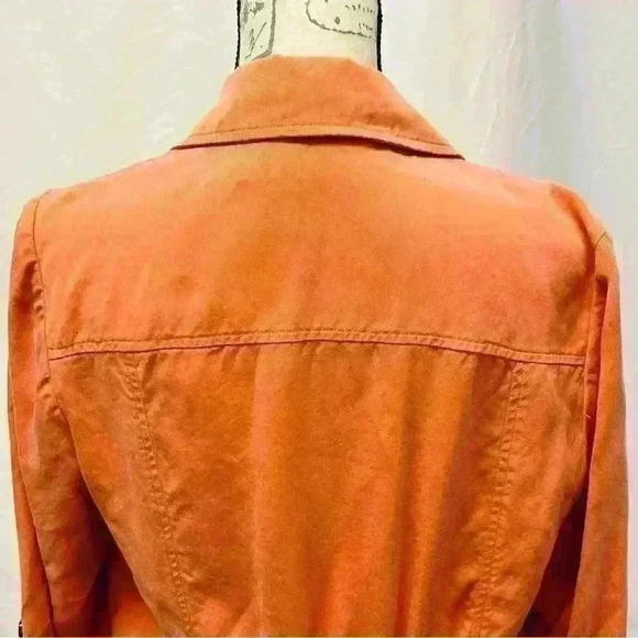 Chico's Ochre Ruffle Women’s Jacket Size 1 with inside pockets - Picture 5 of 15